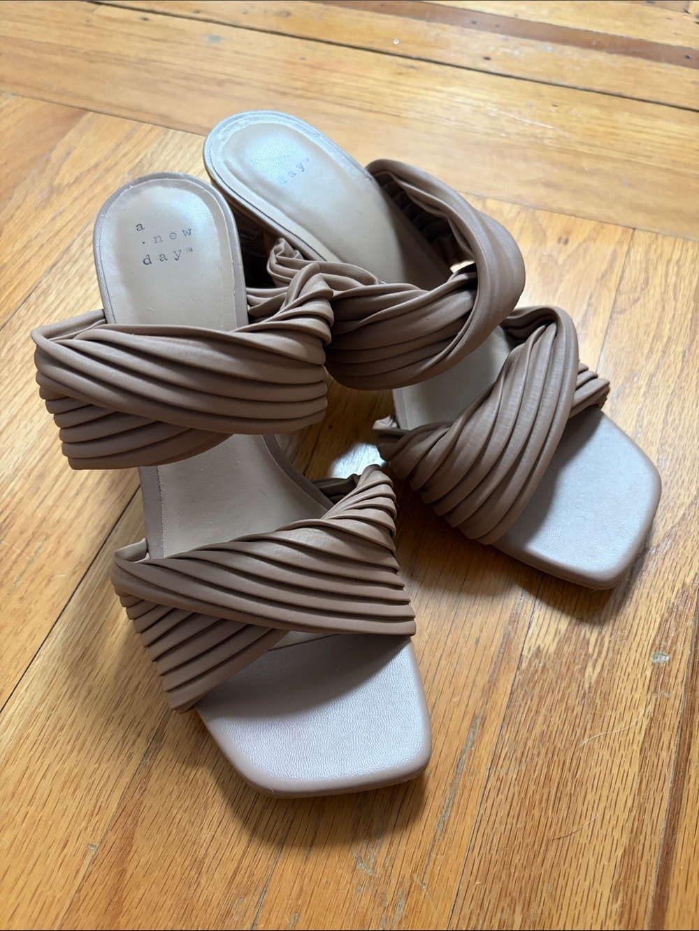a new day Taupe Twisted-Strap Slide Mule
